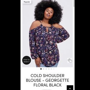 Cold Shoulder Blouse Georgette Floral Top